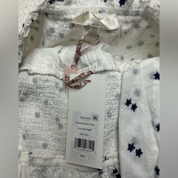 NWT LoveShackFancy Deanna Halter Mini Dress Ivory Starlight Size XXL - Picture 10 of 13